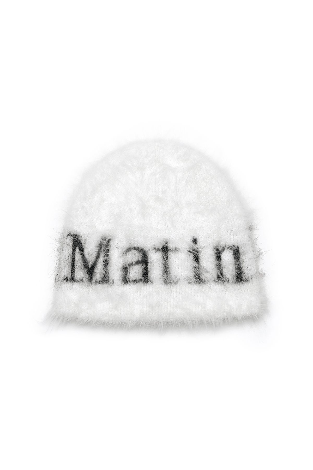 MUSINSA | MATIN KIM MATIN HAIRY KNIT BEANIE IN WHITE
