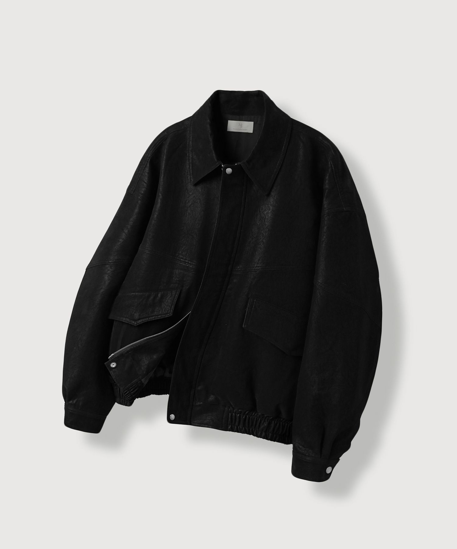 MUSINSA公式 | MOOD INSIDE ステッチフェイクスエードジャケット_ブラック