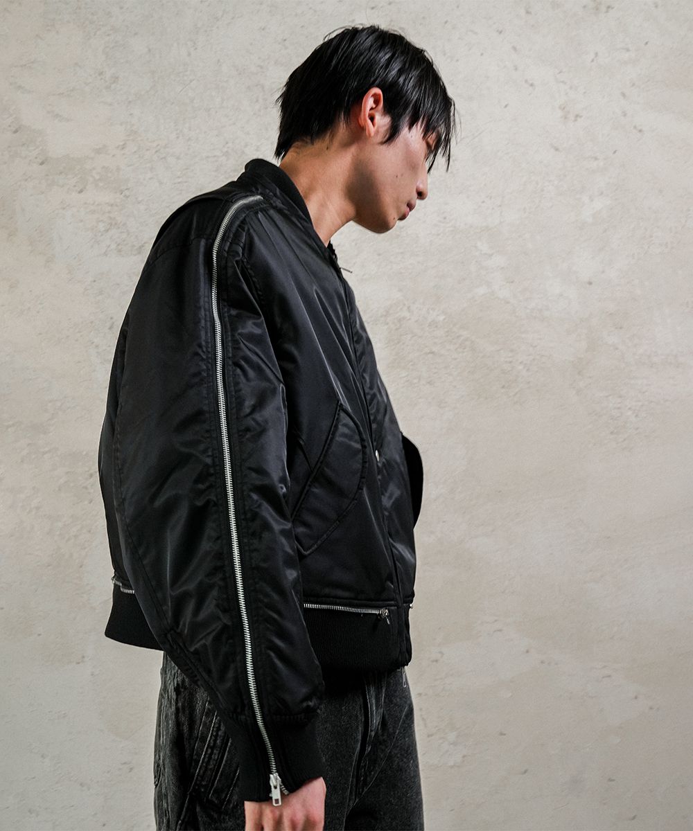 MUSINSA公式 | GRAILZ MULTI ZIPPER MA-1 JACKET [BLACK]