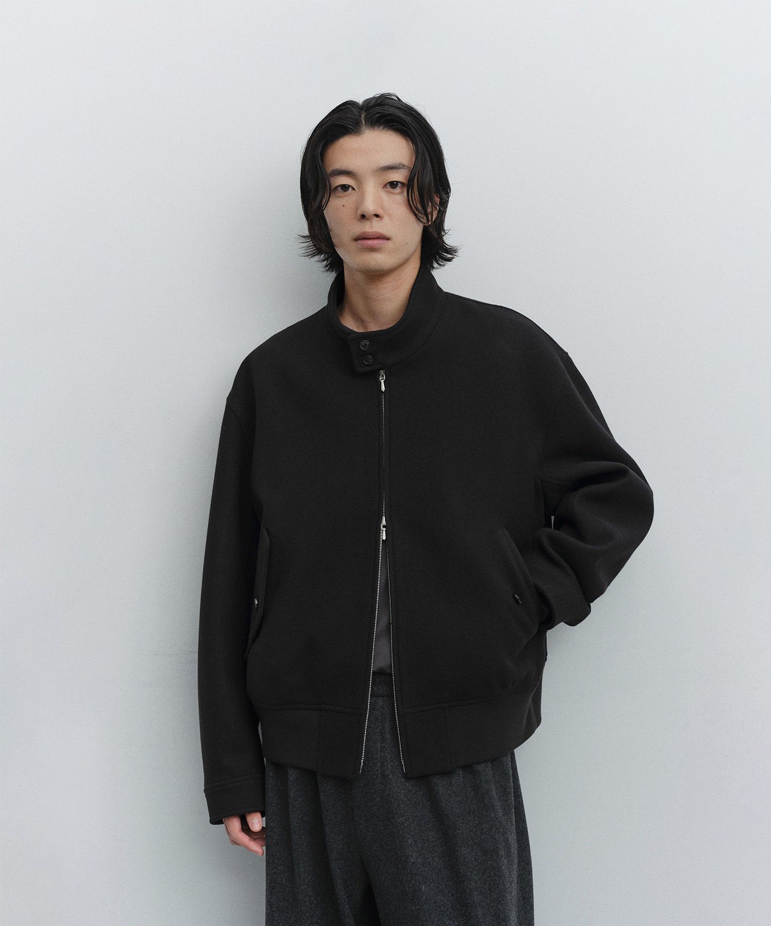MUSINSA公式 | ANOTHER OFFICE Huge Harrington Jacket (Black)