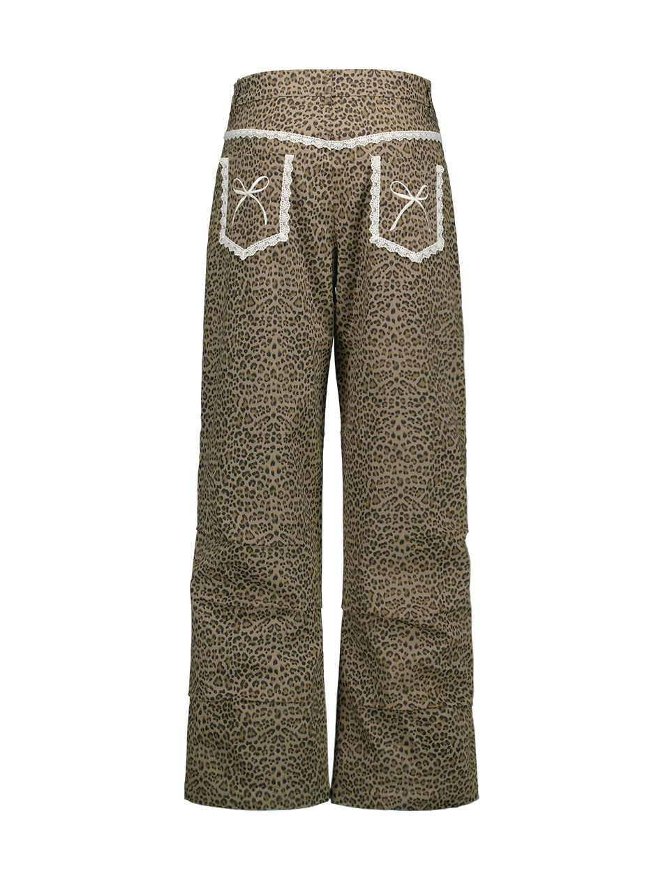 MUSINSA公式 | SETUPEXE LEOPARD LACE PANTS / BEIGE