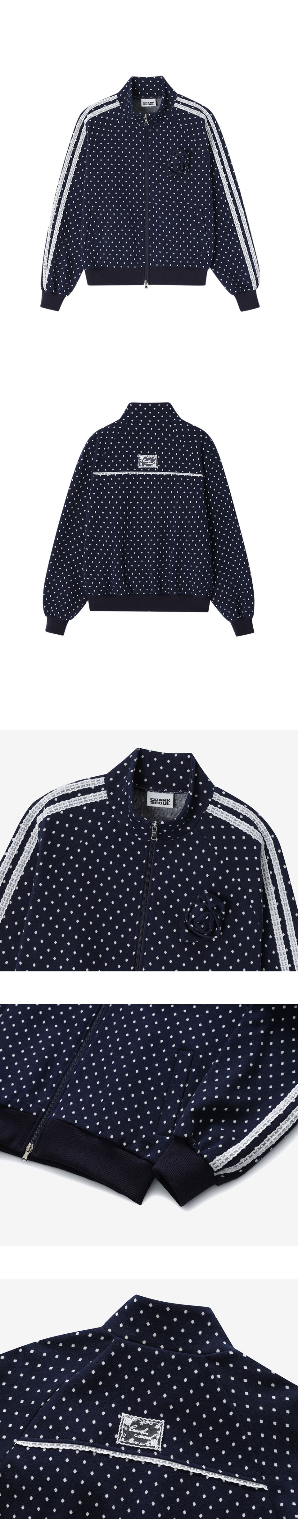 MUSINSA公式 | CRANK ローズドットトラックジャケット_ネイビー