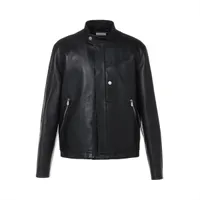 エルメス 24SS クロコ レザージャケット 48 メンズ ブラック 41-5004