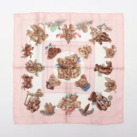 エルメス カレ45 CONFIDENTS DESCOEURS 心の友 スカーフ シルク ピンク