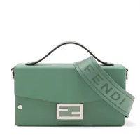 フェンディ ズッカ ソフトトランク バゲット レザー 2WAYハンドバッグ