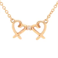 ティファニー マルチハートドロップ ネックレス 750(PG×WG) 6.8g