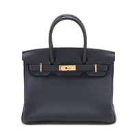 エルメス バーキン25 セリエ ボックスカーフ ブラック ゴールド金具 W