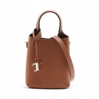 トッズ マイクロ Tタイムレス レザー 2WAYハンドバッグ ブラウン