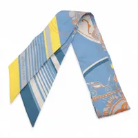 エルメス ツイリー En Liberte 自由に スカーフ シルク ブルー