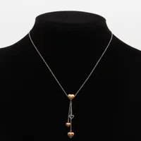 ティファニー マルチハートドロップ ネックレス 750(PG×WG) 6.8g