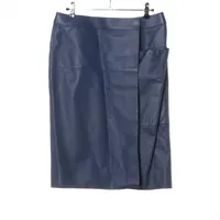 エルメス ウール×モヘヤ スカート 38 レディース ネイビー セリエ金具