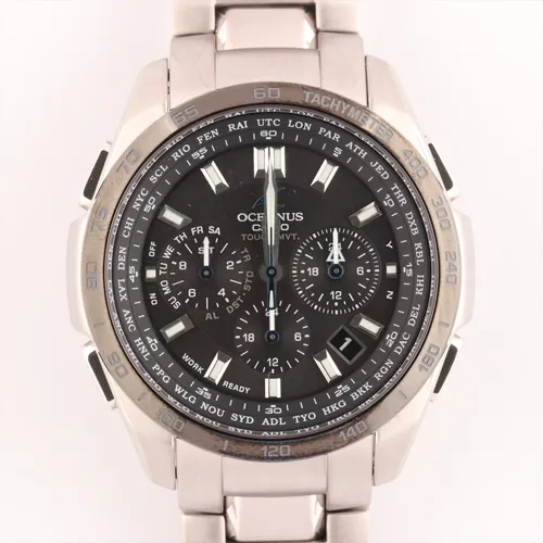 カシオ オシアナス OCW-T601 TI ソーラー 黒文字盤 ABランクの買取