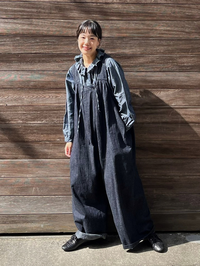 ネストローブ コットン リネン ダンガリー サロペット nest robe