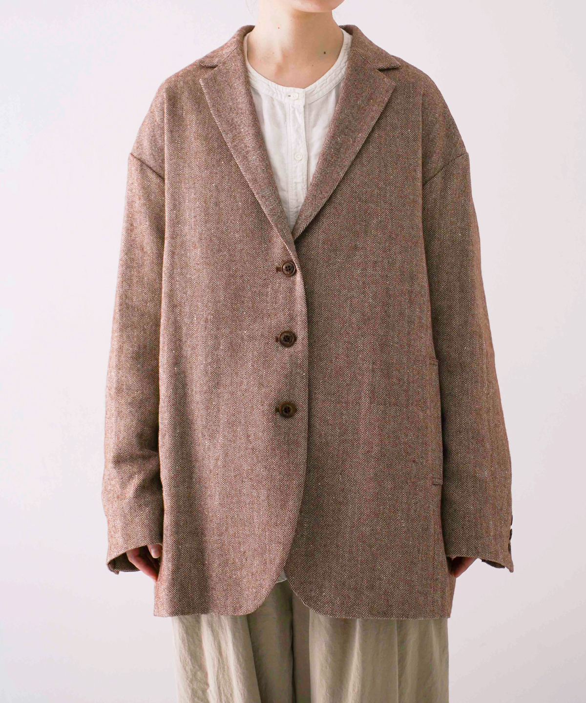 リネンウールヘリンボーンジャケット｜nest Robe / CONFECT ONLINE SHOP