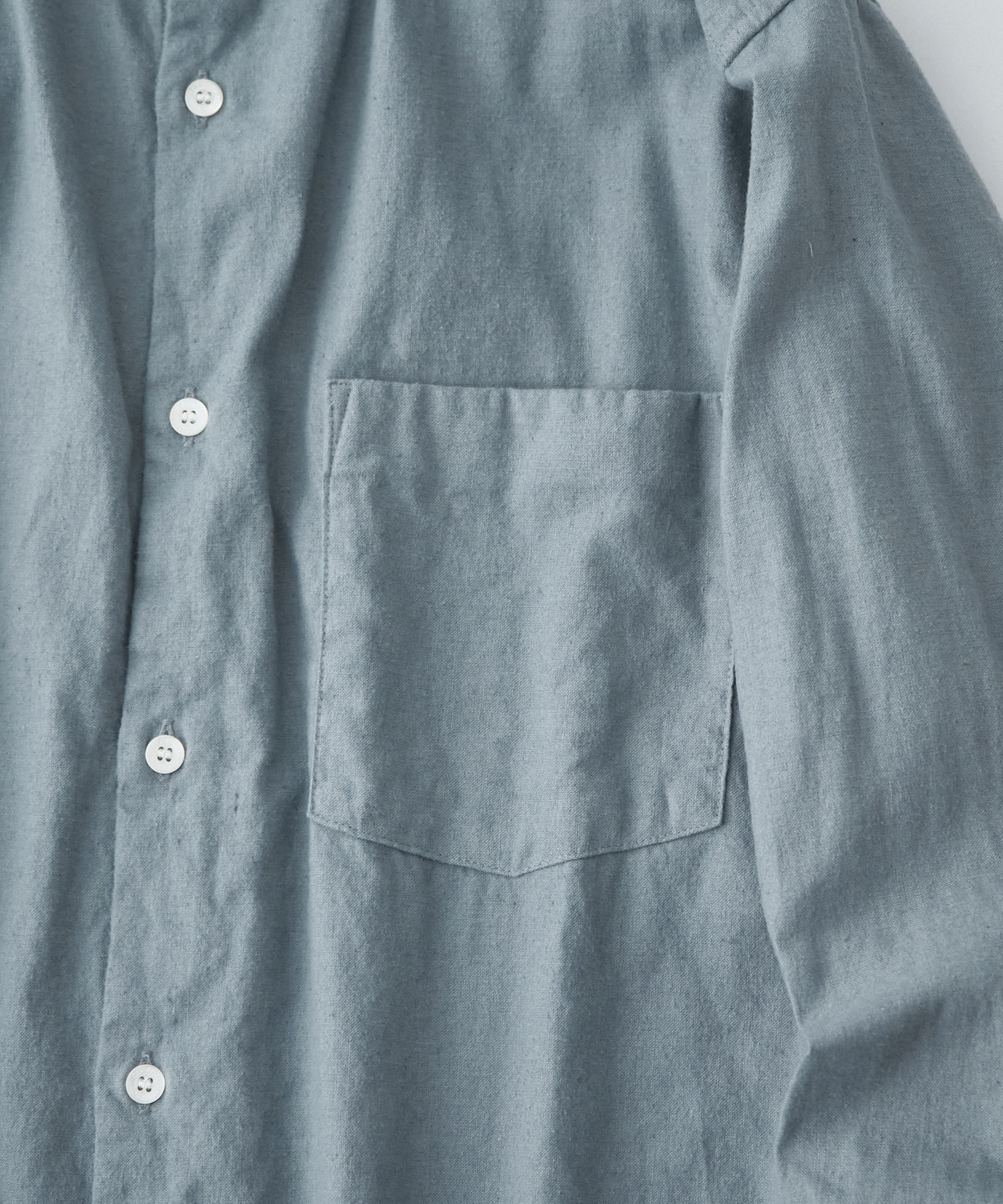 UpcycleLino] 起毛リネン レギュラーカラーシャツ｜nest Robe