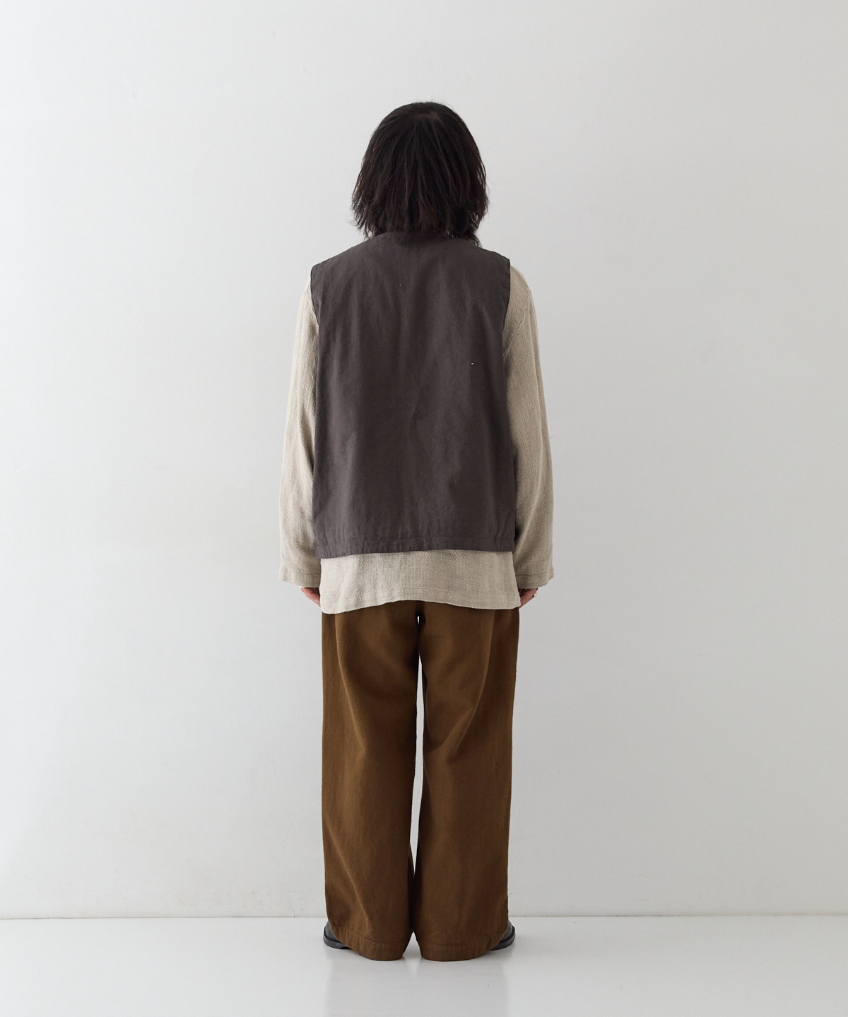 UpcycleLino 】 ポプリン クルーネックベスト｜nest Robe / CONFECT