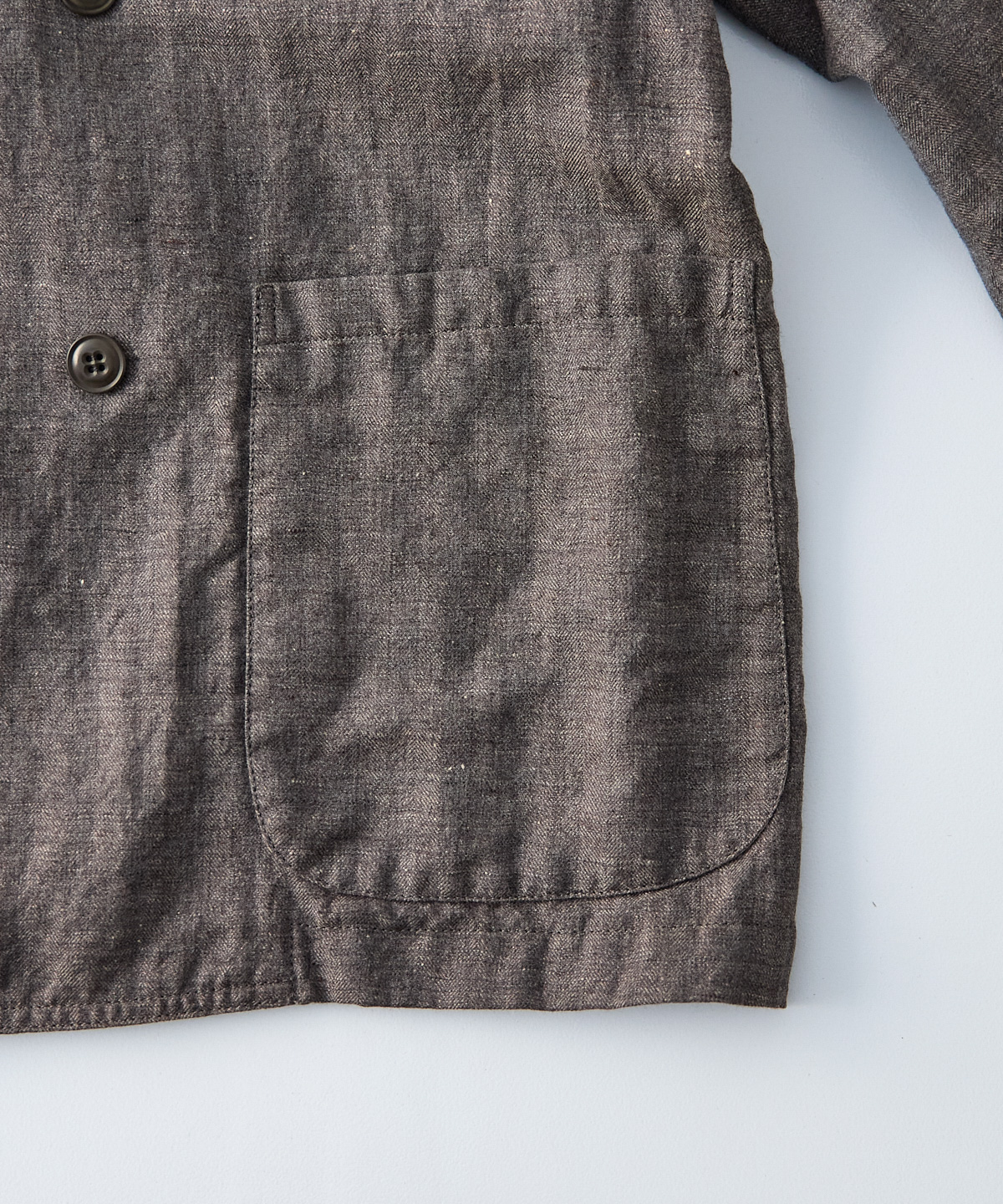 リネンウール 杢ヘリンボーン ダブルブレスト ジャケット｜nest Robe