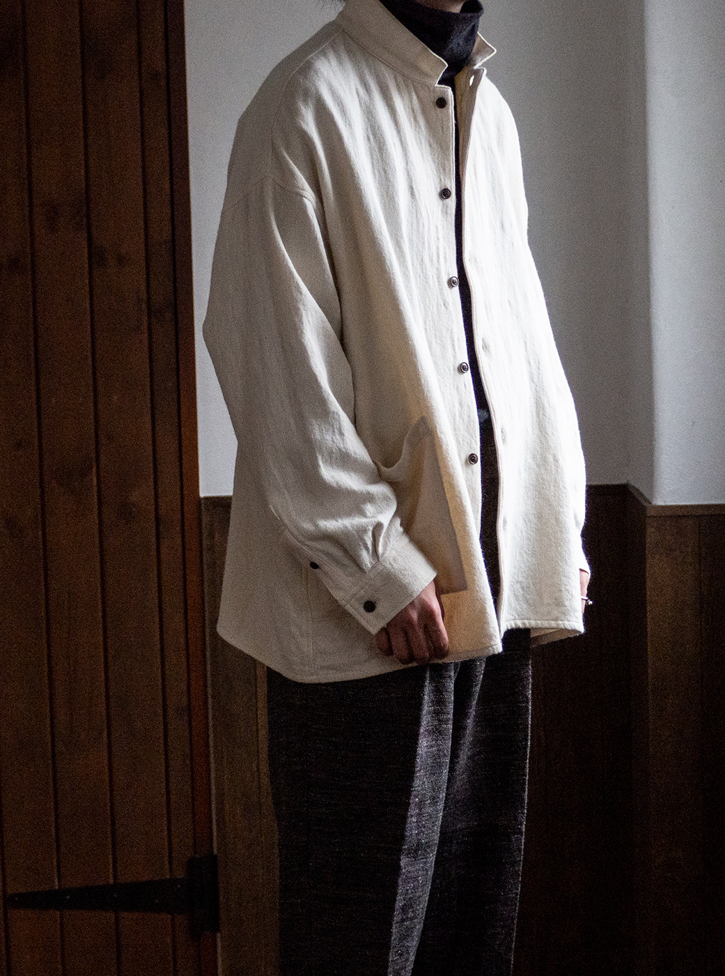 MOOD FOR BAGGY UpcycleLino wool blend denim｜nest Robe / CONFECT