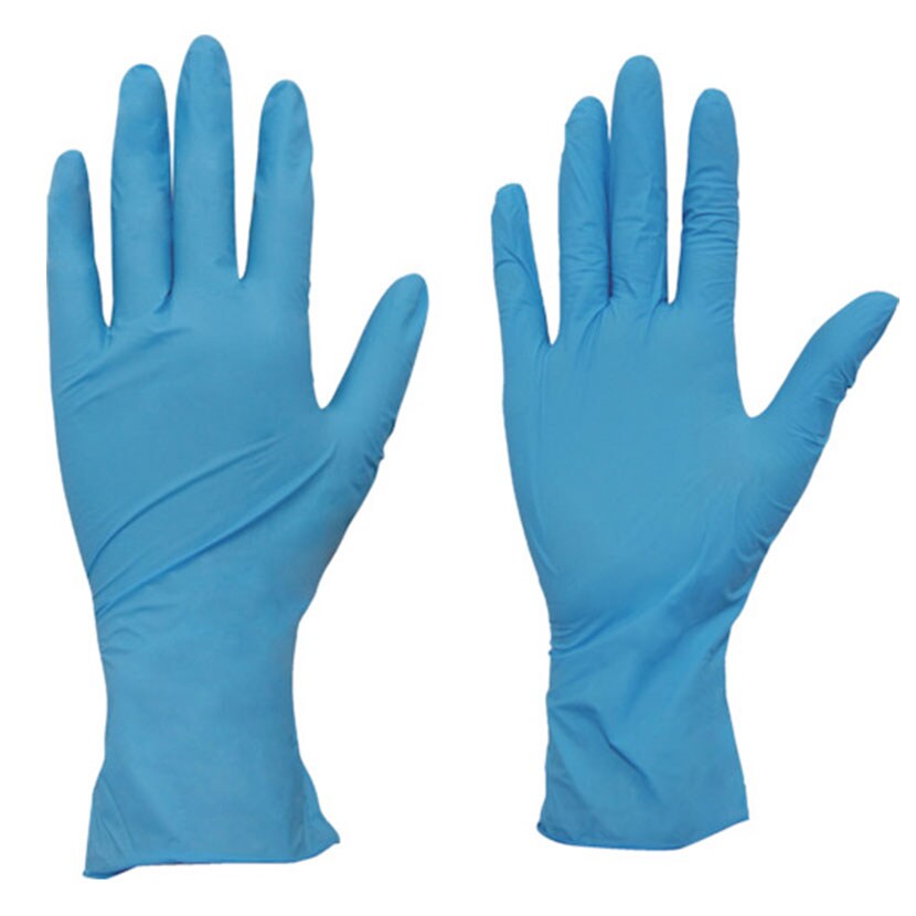 TRUSCO 使い捨てニトリル極薄手袋 粉無 ブルー (100枚入)の通販