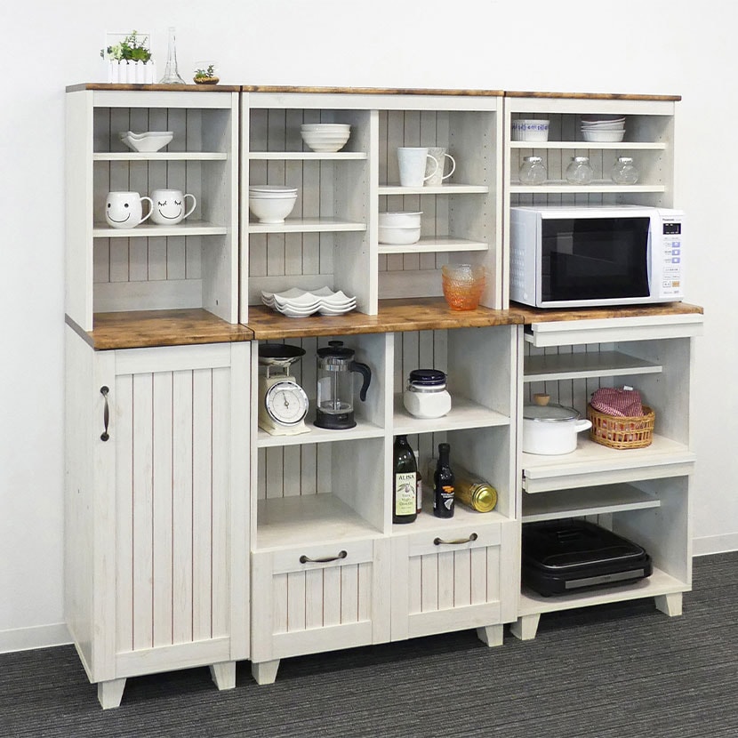 送料無料】 COUNTRY カントリー ハイキャビネット 多目的ラック 食器棚