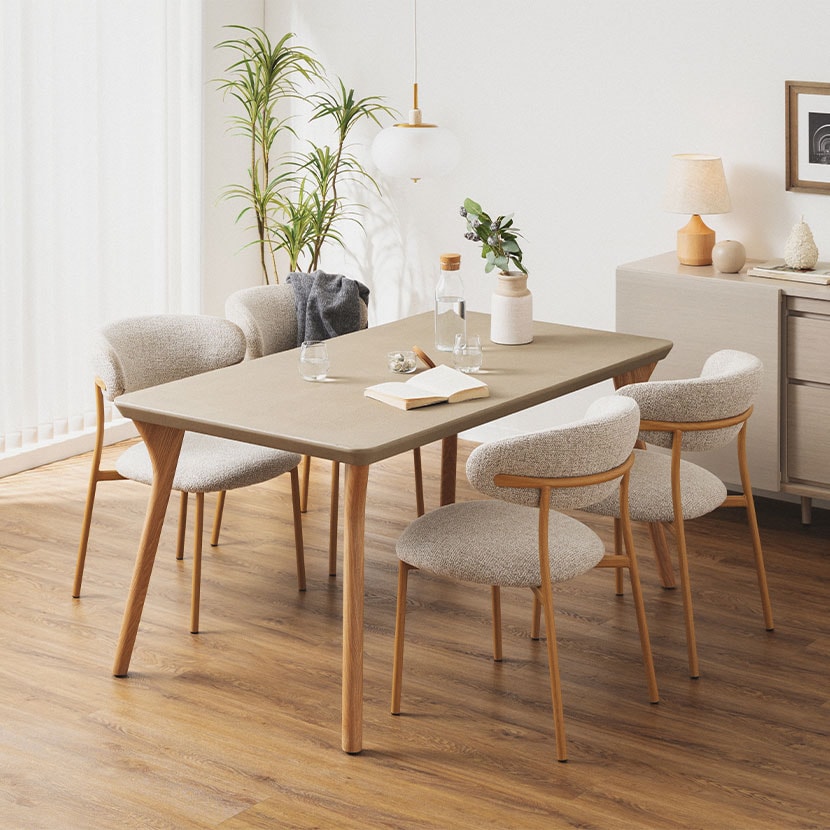 送料無料】 4人用 ダイニングテーブルセット 5点(幅1500mm 食卓