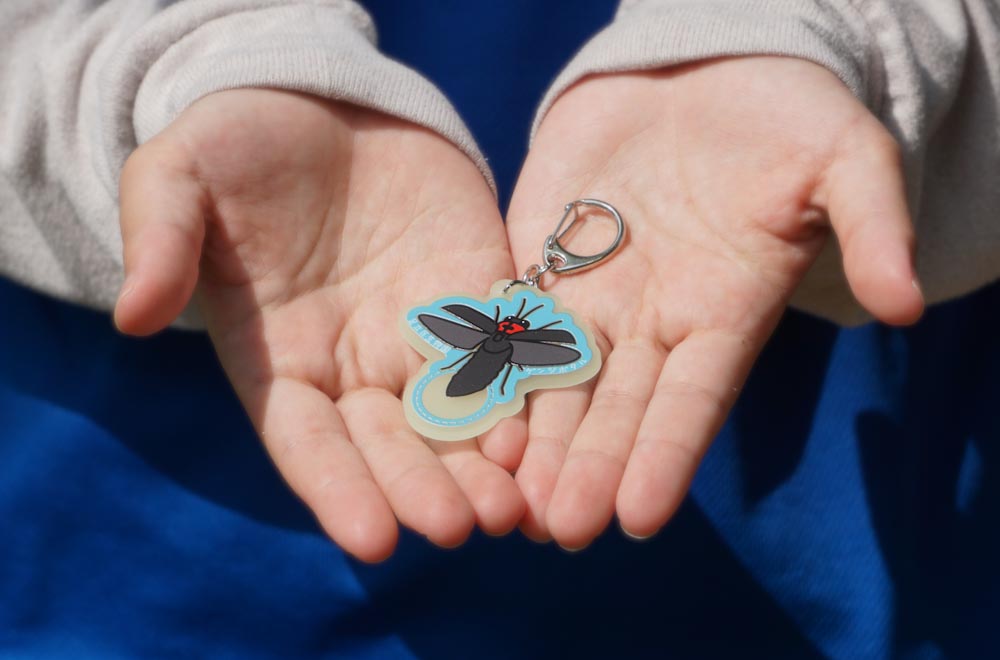 オリジナル】蓄光で光る！ホタルのアクリルキーホルダー | 生物園