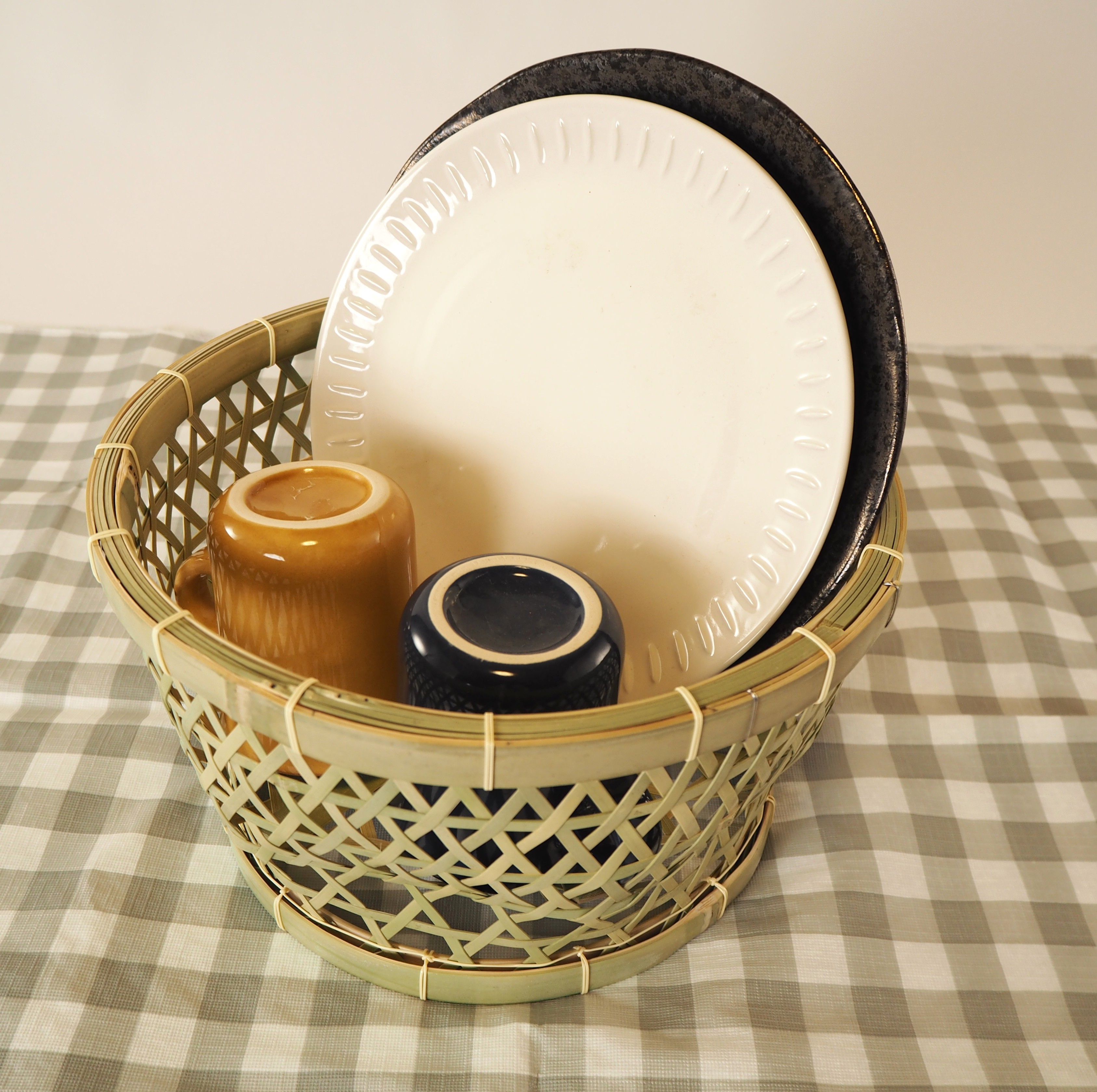 国東産の竹で作った水切りかご（お椀籠） ※果物やちょっとした物入にも