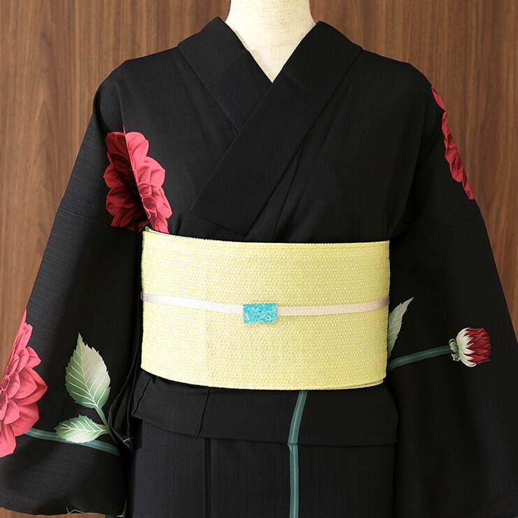 楽天市場】[ 洗える 浴衣 ] ダリア（黒×赤/105-337-151-88）ゆかた