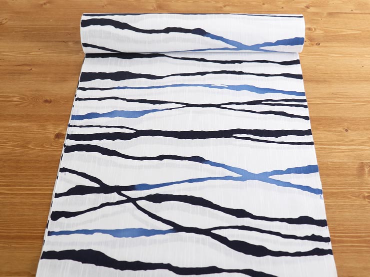 楽天市場】＼楽天カードで4倍DAY!／[本染め/注染] 浴衣 反物 粋縞(白