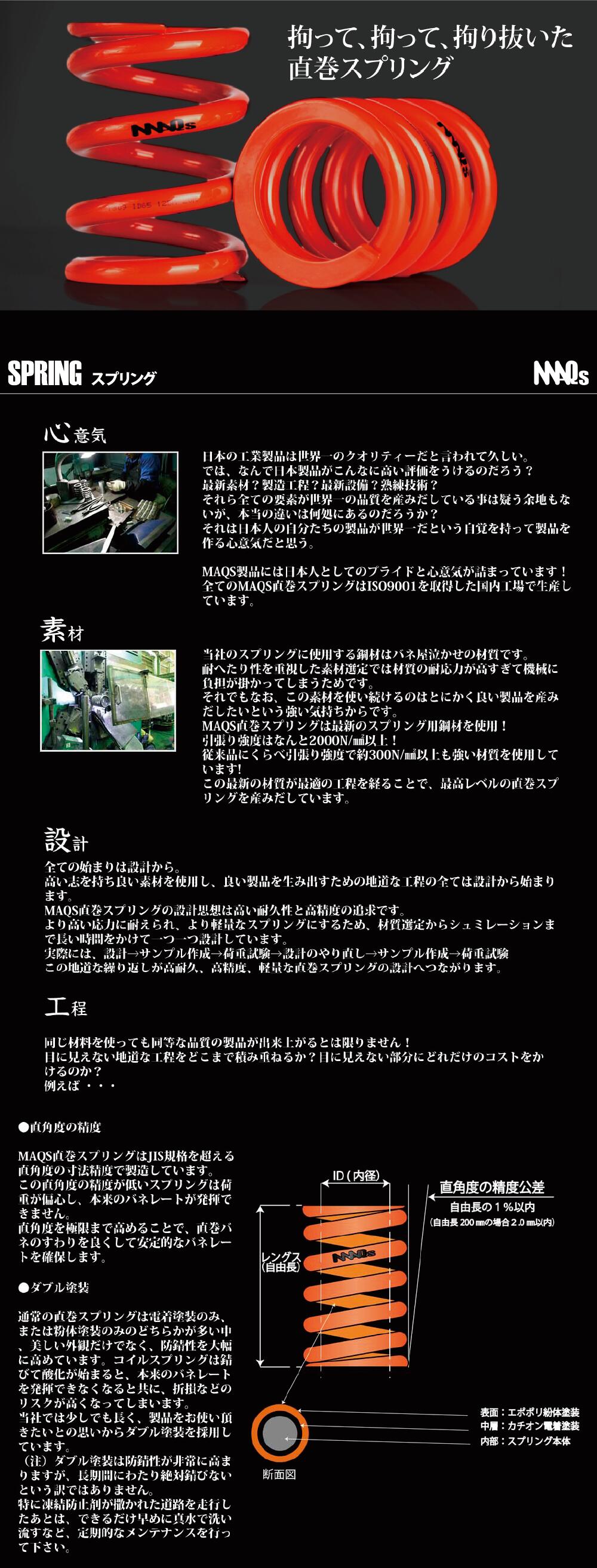 楽天市場】ID70 H150mm 4K～20K MAQS 2本セット 送料無料 車高調