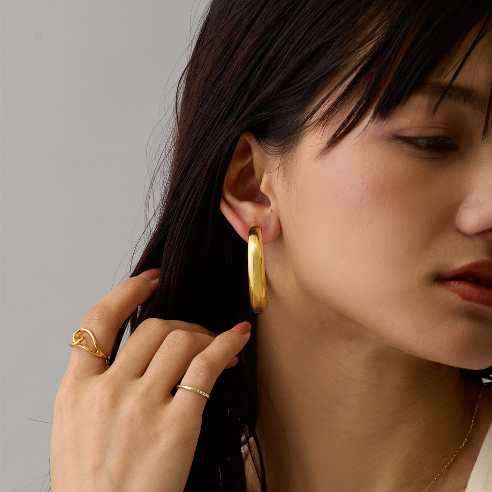 楽天市場】【25%OFFクーポン対象！】イヤリング ネジバネ式 K18GP