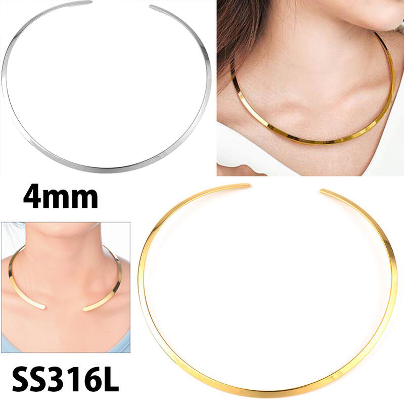 楽天市場】[ サージカルステンレス 幅4mm チョーカータイプ ] フラット