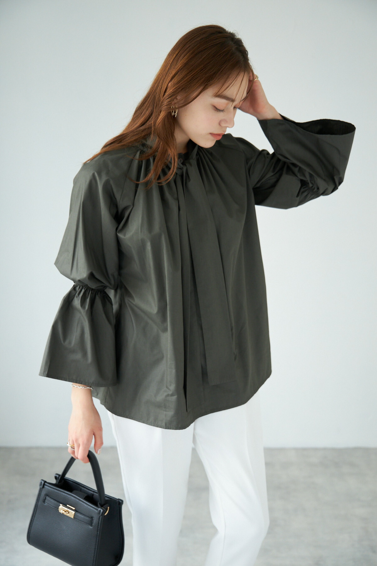 キャンディスリーブボウタイブラウス