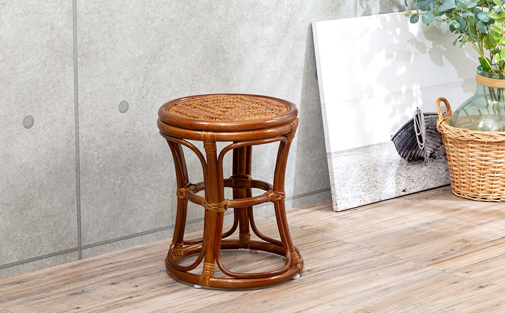 ヤマダモール | スツール ラタン 籐 チェア 椅子 円座 丸座面 丸形 丸