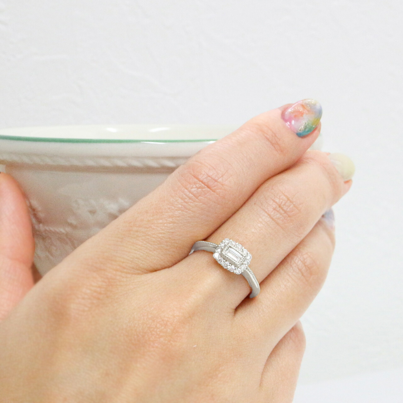 楽天市場】pt900 バゲットダイヤ リング ダイヤモンド 指輪 0.3ct