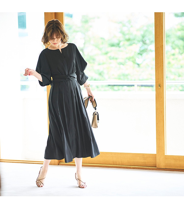 2wayクロスベルトタックワンピース「CU1019」-RUIRUE BOUTIQUE