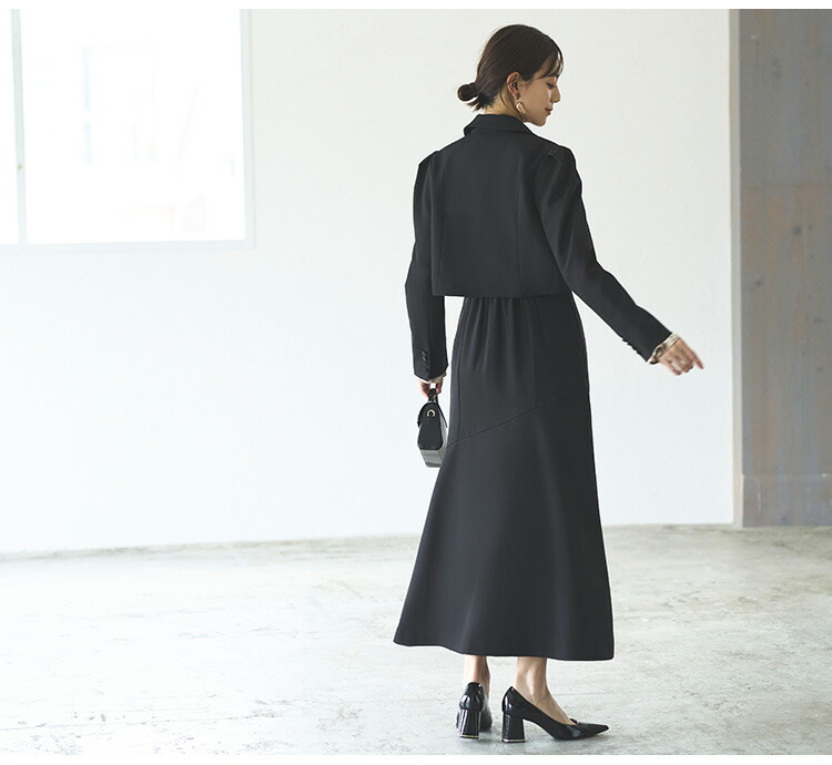 クロップドテーラードジャケット＆マーメイドワンピーススーツ「SU1189」