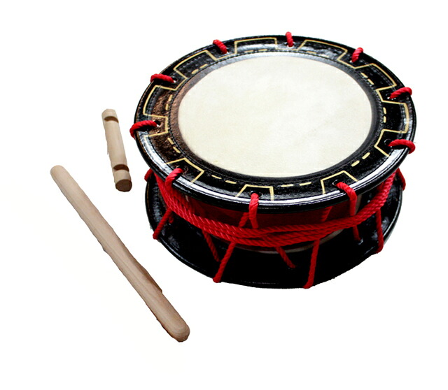楽天市場】締め太鼓 赤牛皮 直径30cm×高さ11cm エイサー用バチ1本
