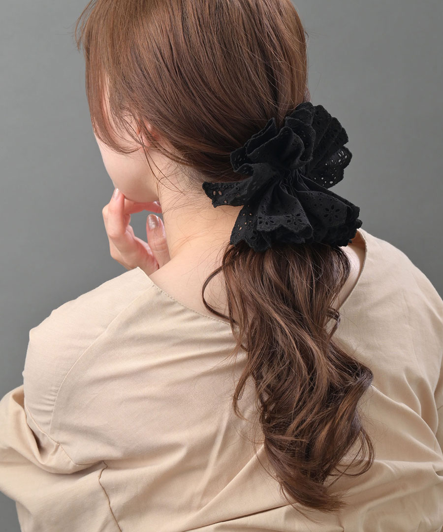 楽天市場】ビッグフリルバレッタ ヘアアクセ コットンレース