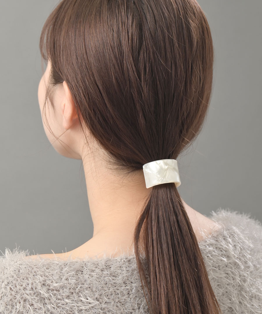 べっ甲風プレートポニーフック ヘアゴム H-566 | ヘアアクセサリー