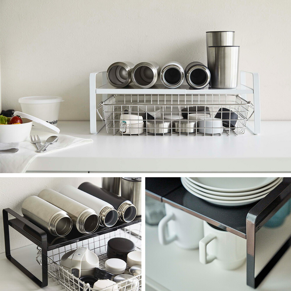 山崎実業 公式 伸縮収納ラック タワー 2段 | ヤマソロ公式