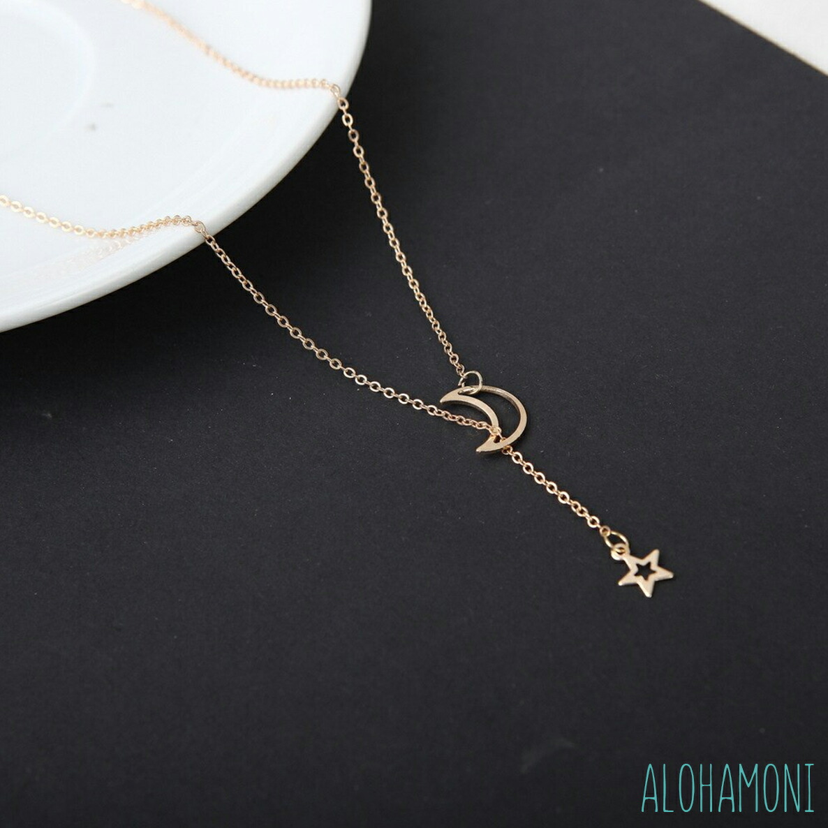 楽天市場】ムーン スター ラリエット ネックレス 星 月 モチーフ
