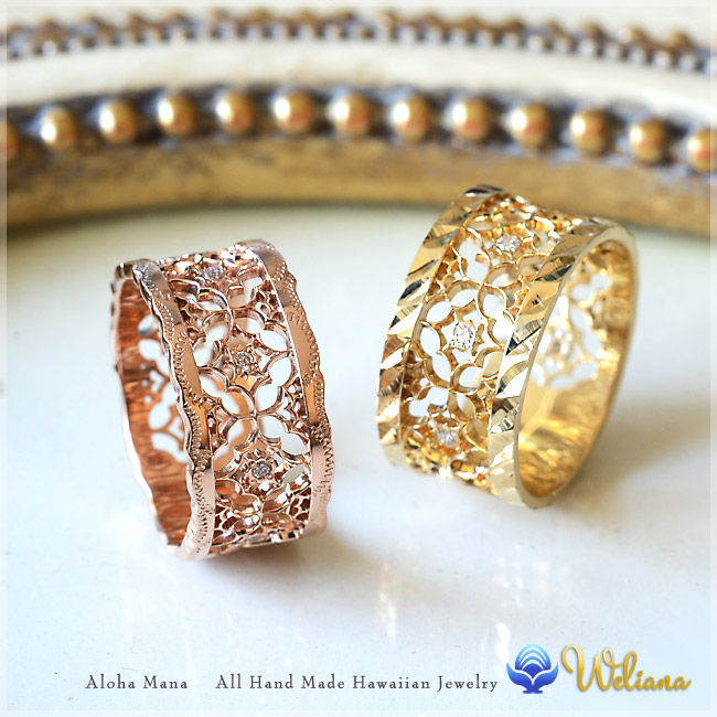 ハワイアンジュエリー リング 指輪 K14ゴールド 14金 レディース 女性