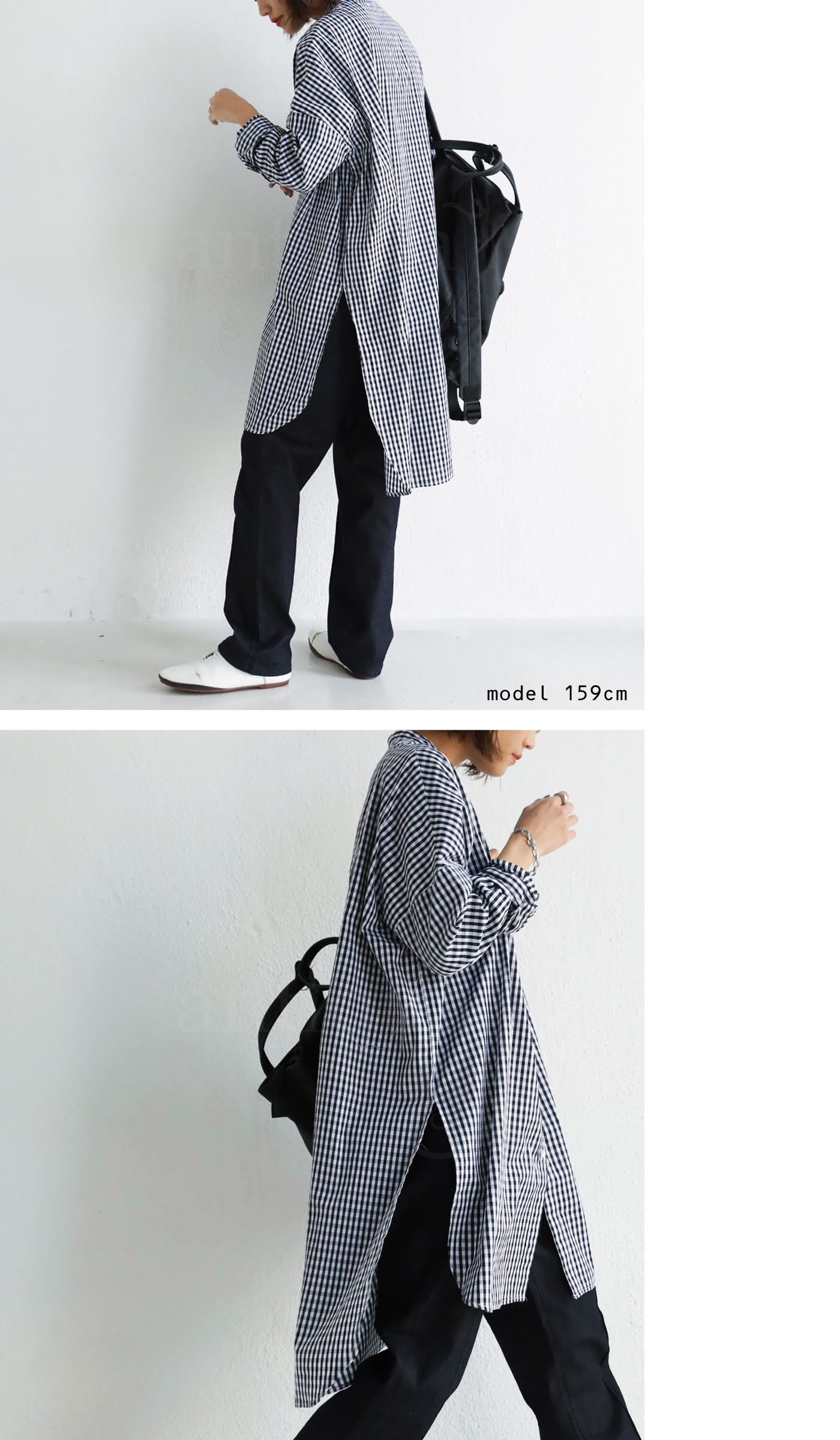 チェック柄 ロングシャツ シャツ レディース 長袖 綿・再入荷 (500