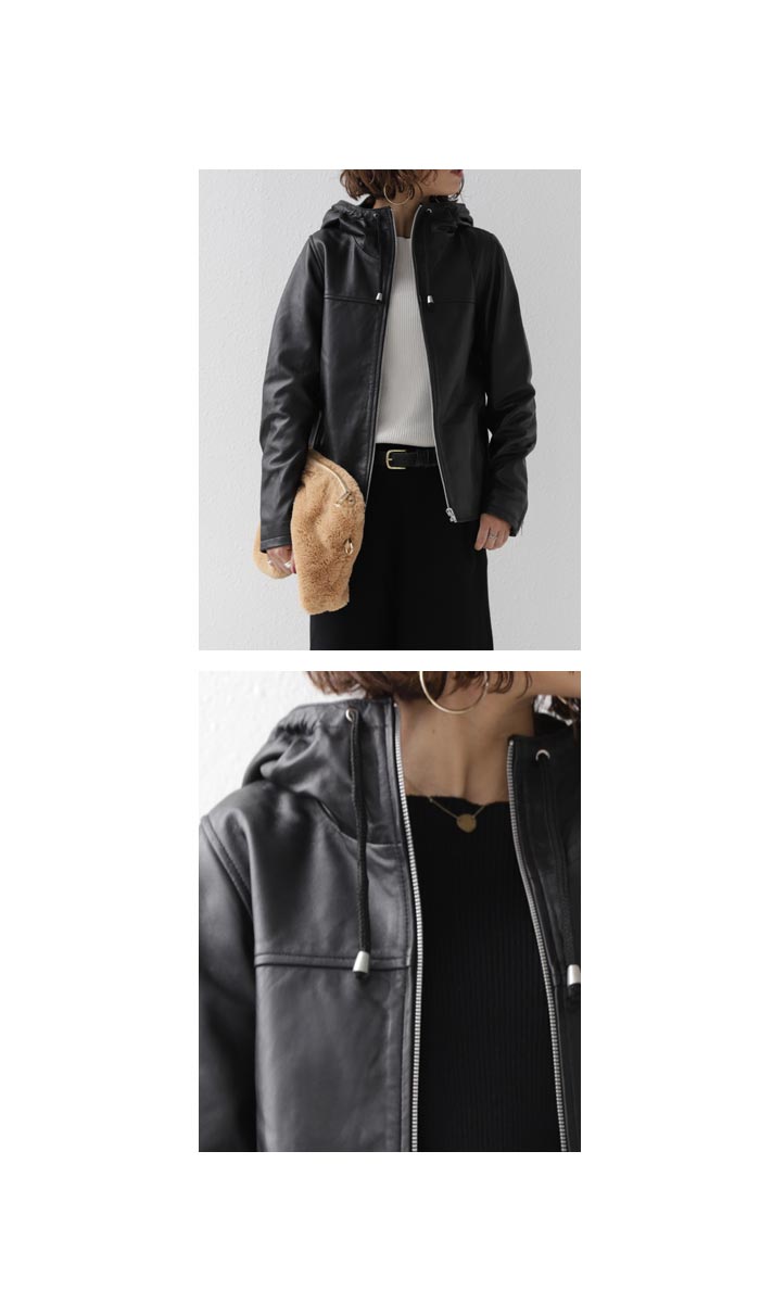 本革。デイリーに取り入れる新感覚デザイン。フーデットレザー