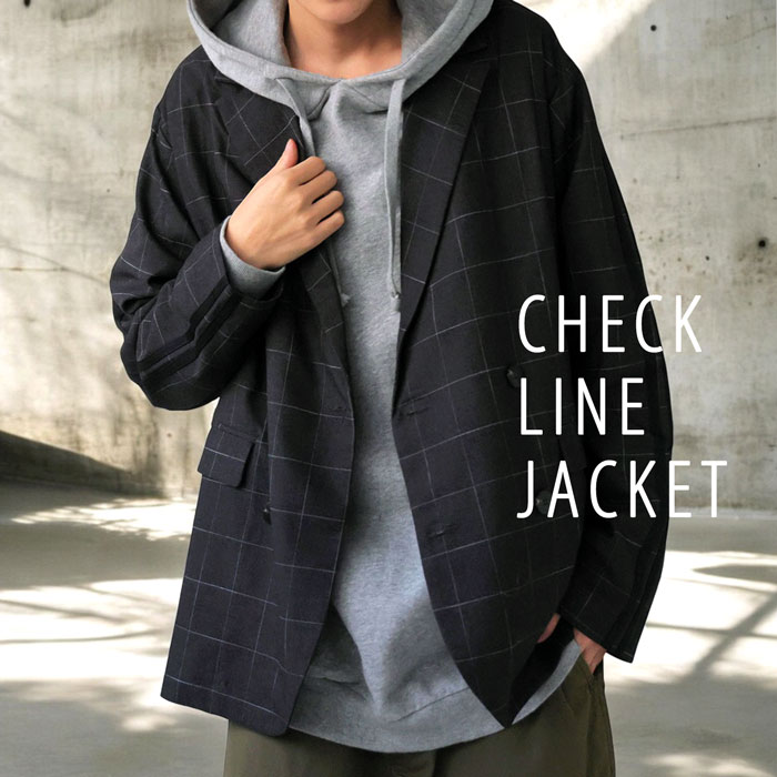 チェックラインジャケット ジャケット メンズ 送料無料・メール便不可
