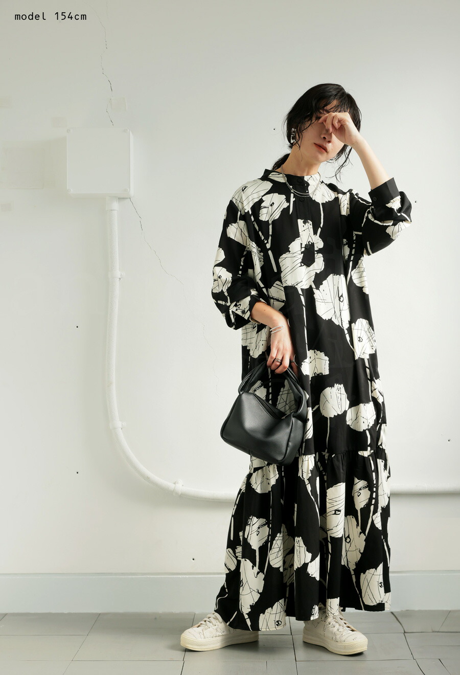 花柄ワンピース ワンピース レディース ロング 長袖 送料無料・(500