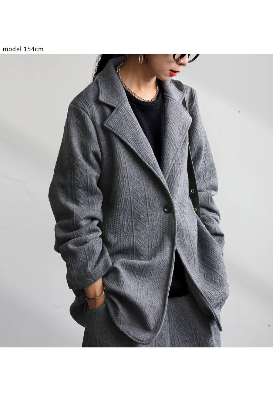 立体柄 テーラードジャケット レディース アウター 送料無料・再入荷