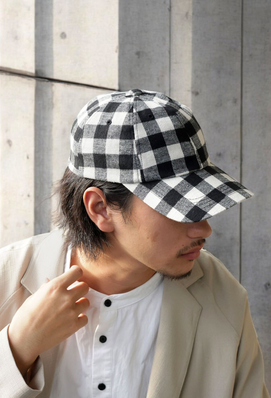 再入荷予定有!ギンガムチェック柄 キャップ 帽子 メンズ ハット 送料