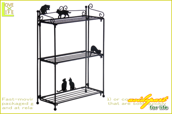ヤマダモール | 【ラック 3段 ネコ】スチールラック ネコ【3段